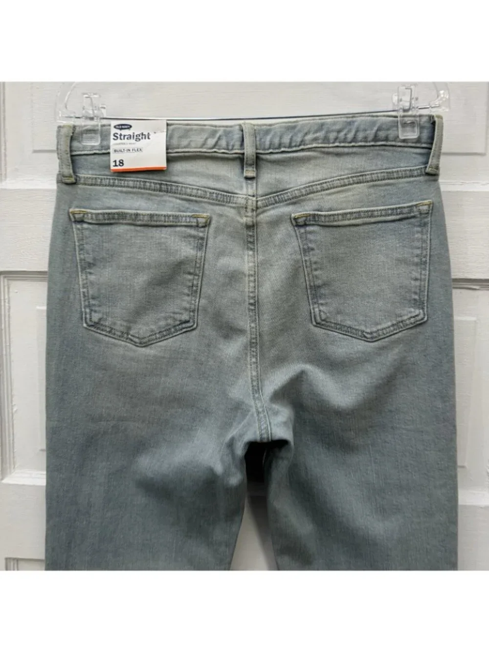 Old Navy Boys 18 Straight Built-In Flex Distressed Jeans Adjustable Waist NWT
